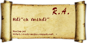 Röck Anikó névjegykártya